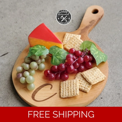 Round Maple Cheese Board Personalized!